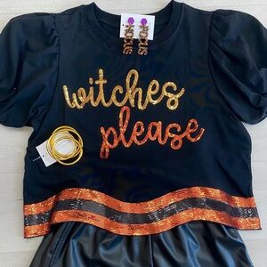 Peach Love California “Witches Please” top with sequins
